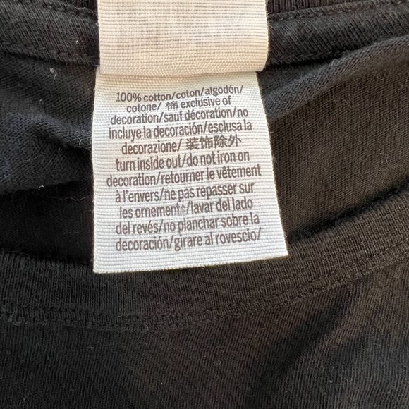 PINK Victoria Secret Black Top silver Sequins Sz L Short Sleeves LOVE PINK - Picture 6 of 6